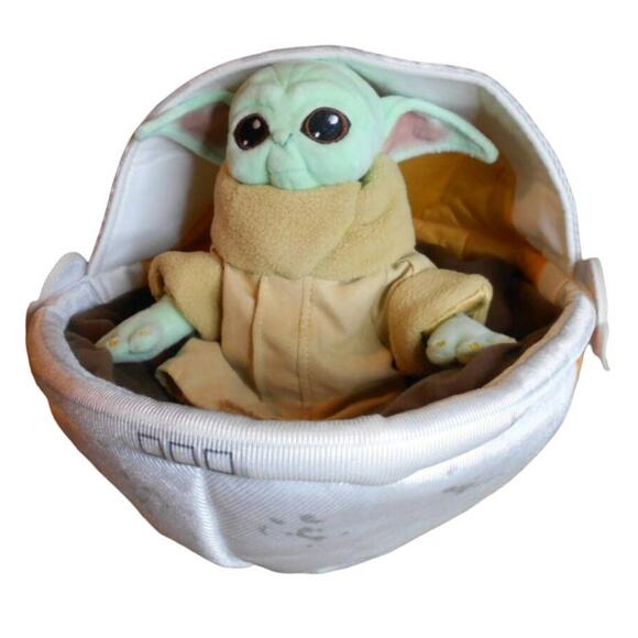 Disney Store Star Wars Grogu w/Hover Pram Plush Baby Yoda The Child - Picture 1 of 8